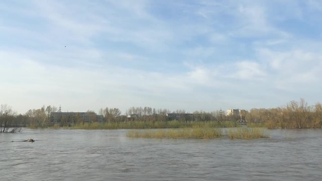 The View of Ulba River, Oskemen City, Kazakhstan