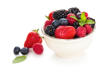 Fresh fruits in bowl.