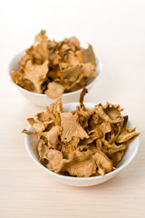 Simple food composition with dried mushrooms 