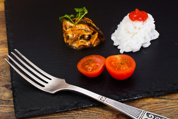 Rice with Canned Fish in Tomato Sauce