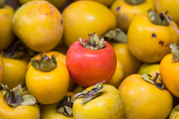 Persimmons fruit at the farmers market