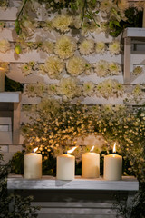 Fototapeta na wymiar candle decoration for a wedding
