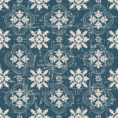 Seamless worn out antique background 189_round flower dot line