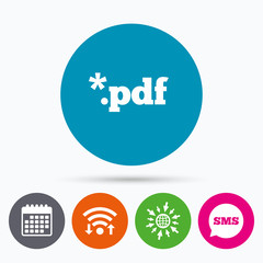 PDF file document icon. Download pdf button.