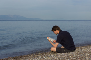 Reading by the sea