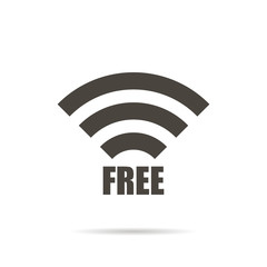 Wifi icon in  flat style, black color white background