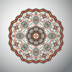 Ornamental round geometric pattern in latin american style