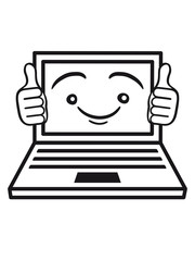 face funny thumbs hand press good best comic cartoon computer laptop notebook pc write screen mobile tablet