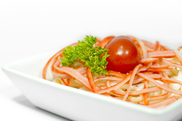 crab meat salad closeup