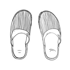 Vector sketch of slippers. Hand draw illustration.
