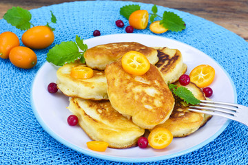 Pancakes with Kumquats and Cranberries