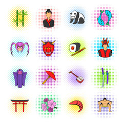 Japan icons set