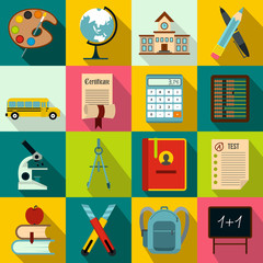 School icons set