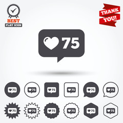 Fototapeta premium Like counter icon. Notification speech bubble.