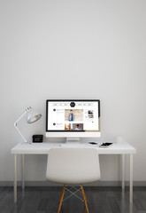 clean workspace with celebrity blog website
