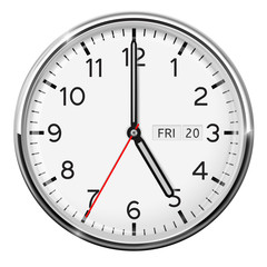 Obraz na płótnie Canvas Clock. Classic style. Five o'clock