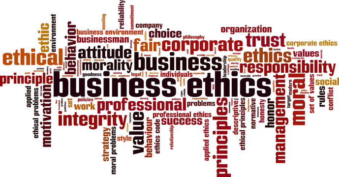Business ethics word cloud concept. Vector illustration