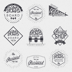 Skateboard - insignia, badge, label, sign, print, stamp, can be used in the design