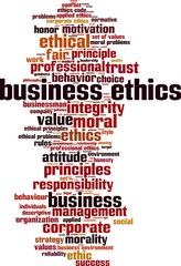 Business ethics word cloud concept. Vector illustration