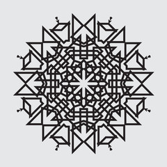 Mandala. Ethnic decorative element. Hand drawn background. Islam, Arabic, Indian, ottoman motifs.
