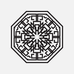 Mandala. Ethnic decorative element. Hand drawn background. Islam, Arabic, Indian, ottoman motifs.
