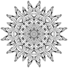 Mandala. Ethnic decorative element. Hand drawn background. Islam, Arabic, Indian, ottoman motifs.