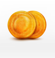 two vector pancake isolated on white background