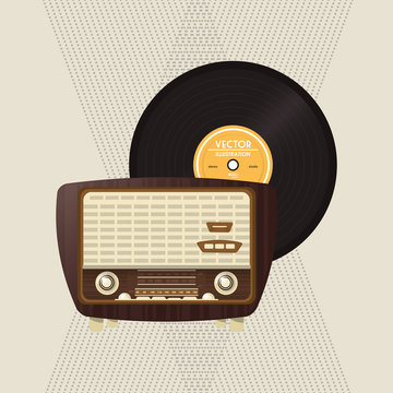 colorful retro radio design, vector illustration