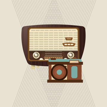 colorful retro radio design, vector illustration