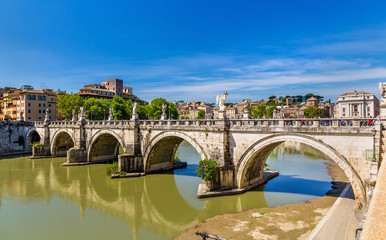 Fototapeta na wymiar Sant'Angelo bridge in Rome, Italy