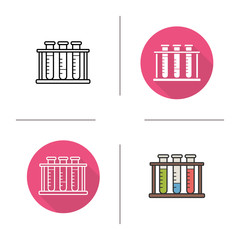 Test tubes flat design icon