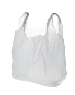 Plastic Shopping Bag on White Background