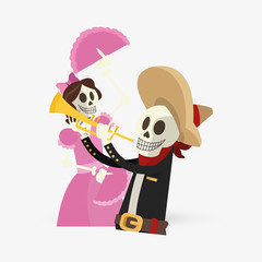 Colorful mexican design over white background