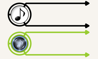 Obraz premium Colored abstract boxes for your text and music symbol