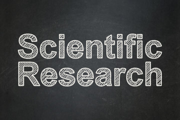 Obraz premium Science concept: Scientific Research on chalkboard background
