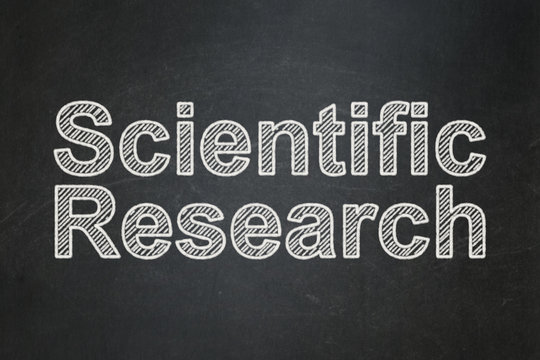Science concept: Scientific Research on chalkboard background