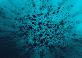 world of particle galaxy star abstract ai tech neon glow wave futuristic network background illustration, cyber space time, system of gakaxy, light stream of data hologram