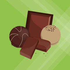 Flat illustration about chocolate design , sweet and delicious