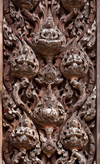 Old Thailand Wood Carving Art