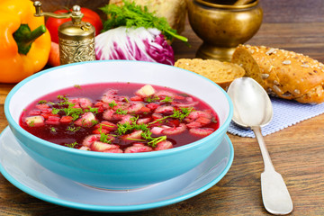 Soup from Beet, Tomatoes and Celery