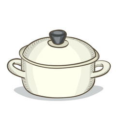 Vector digital painting doodle pan