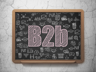 Finance concept: B2b on School board background