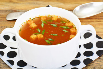 Sicilian Tomato Soup. National Italian Cuisine