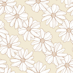 Obraz premium Seamless pattern of white flowers