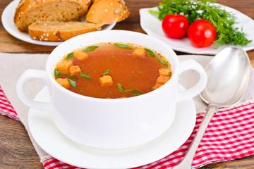 Sicilian Tomato Soup. National Italian Cuisine