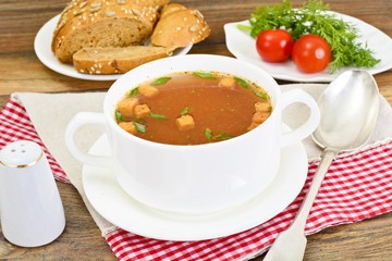 Sicilian Tomato Soup. National Italian Cuisine