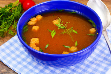 Sicilian Tomato Soup. National Italian Cuisine