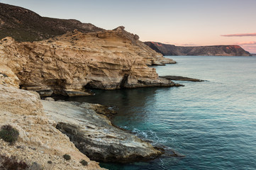Landscape in the Playazo de Rodalquilar. Natural Park of Cabo de Gata. Spain.