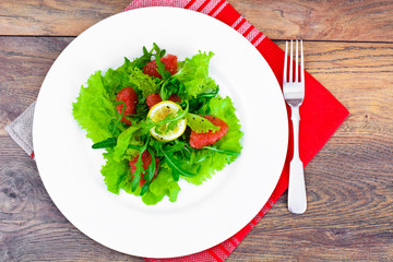 Salad with Mix Batavian, Frise, Radicchio, Chicory, Arugula and 