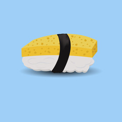 salmon and tuna sushi with wasabi